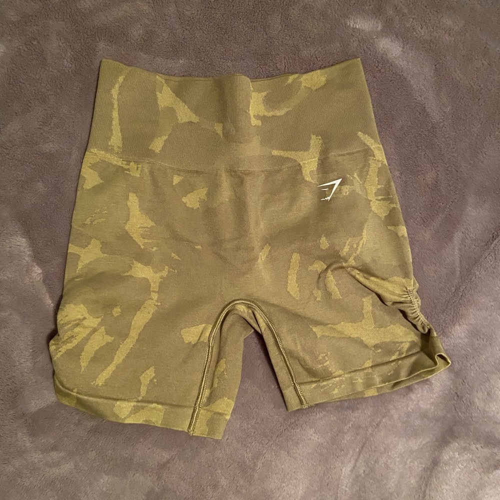 Gymshark Olive Green Camo Women's Shorts